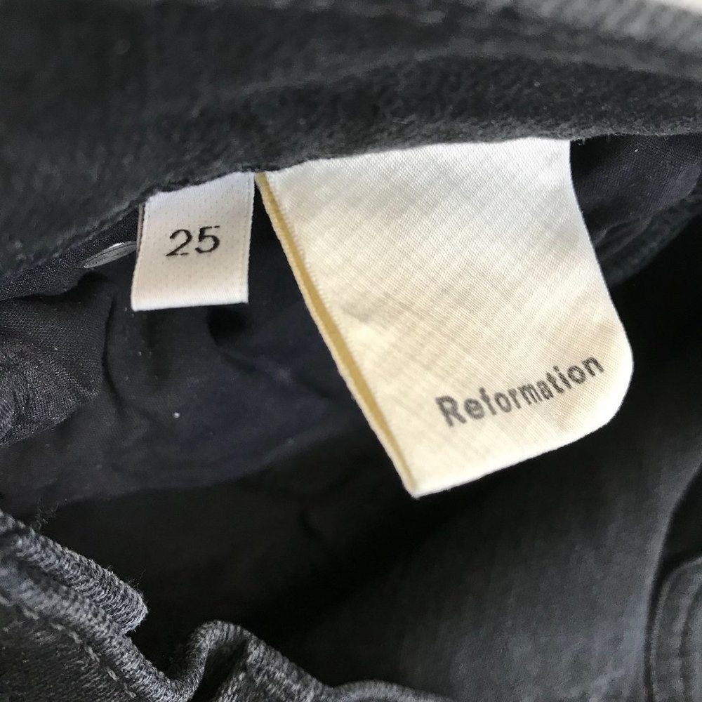 NWT Reformation Jeans Womens Hepburn Skinny Jeans Size 25 Black High Rise - Picture 9 of 11